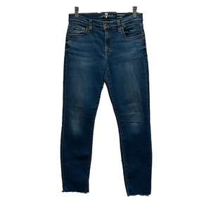 7 for All Mankind Roxanne Ankle Mid-Rise Jeans Dark Blue Wash Size 26